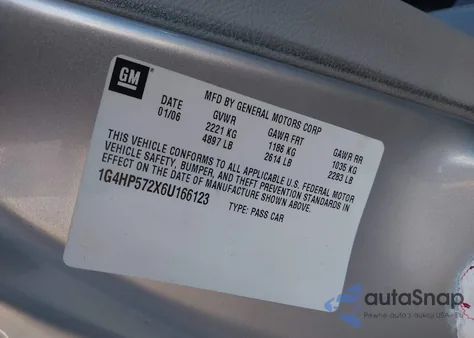 2006 Buick Lucerne Cx из США, поврежденный, VIN 1G4HP572X6U166123